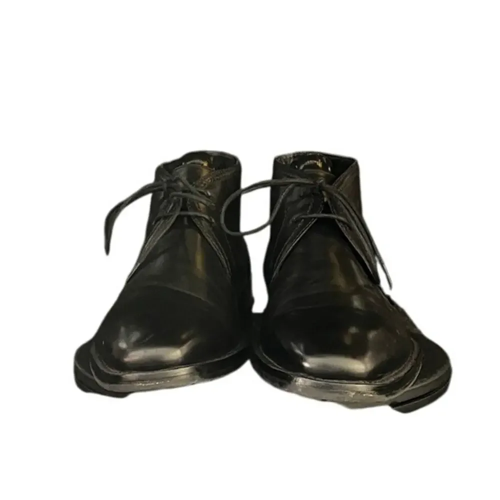 HUGO BOSS Chukka Black Leather Lace Up Desert Boots Men's US 8.5